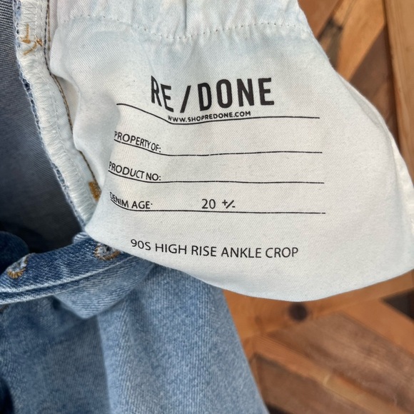 Re/Done Jeans 90s High Rise Ankle Crop Size 27 - Picture 9 of 9